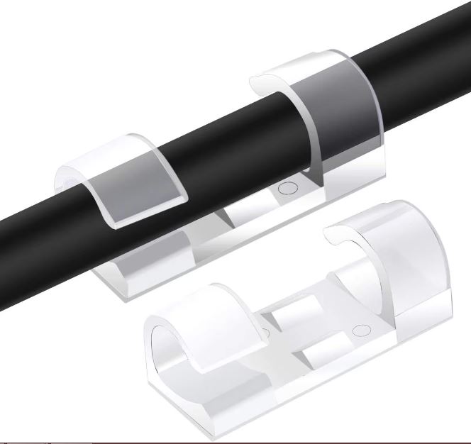 Lot de 20 pinces transparentes auto-adhésives pour la gestion des fils, pour la maison, le bureau et la cuisine – Image 3